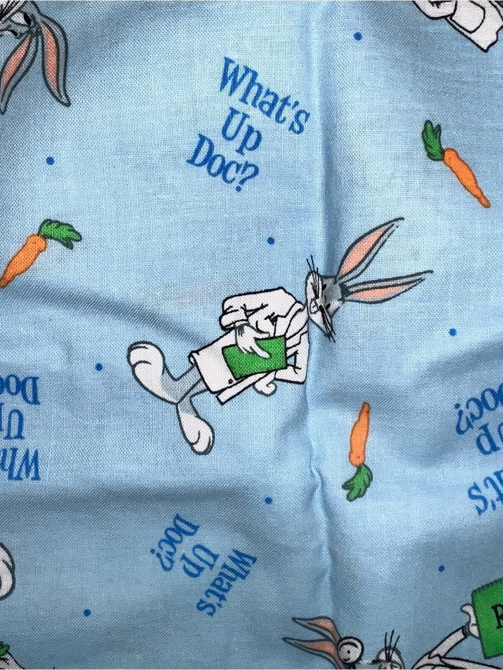 Handmade Blue Bugs Bunny Pillowcase
